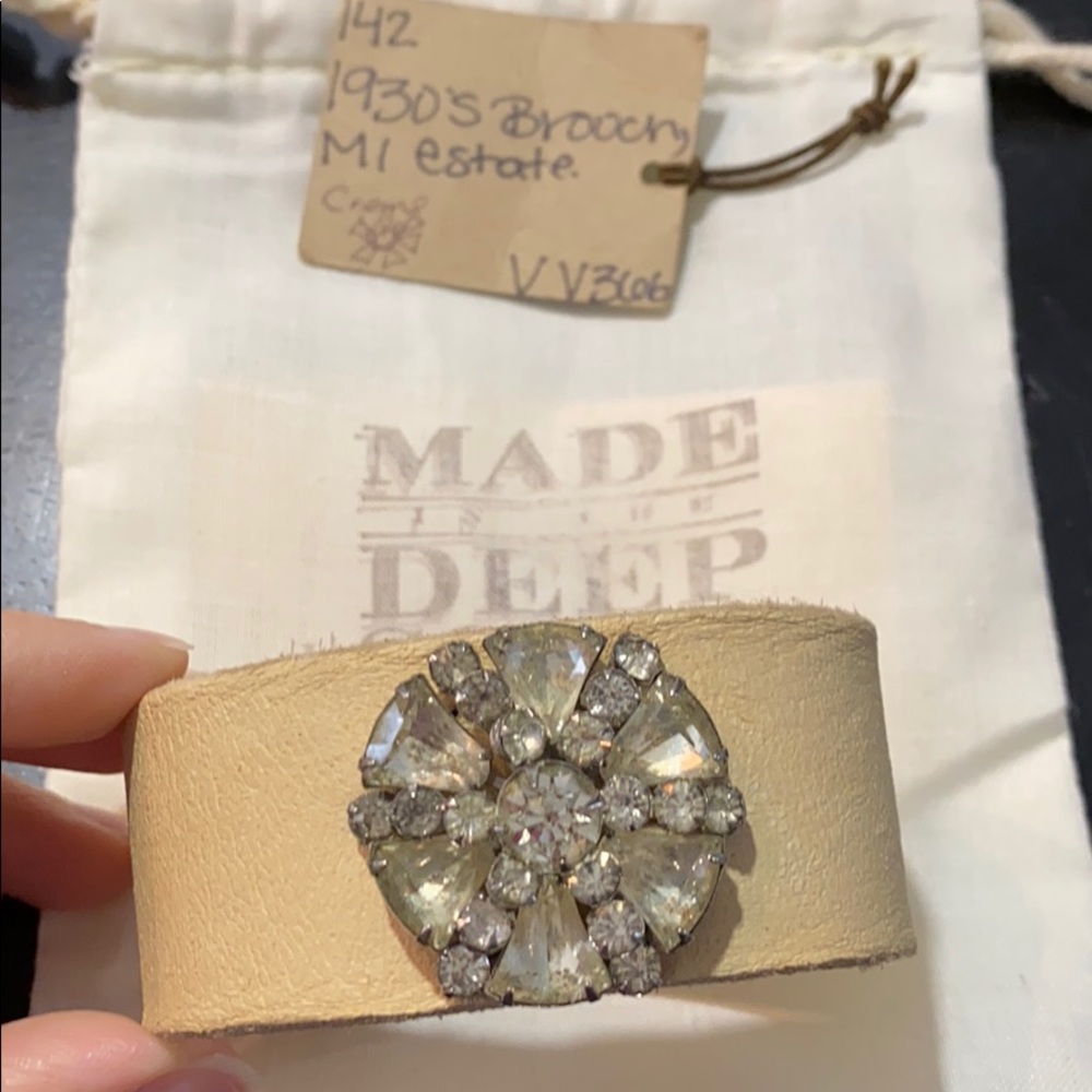 Vintage Made in the Deep South hide cuff bracelet